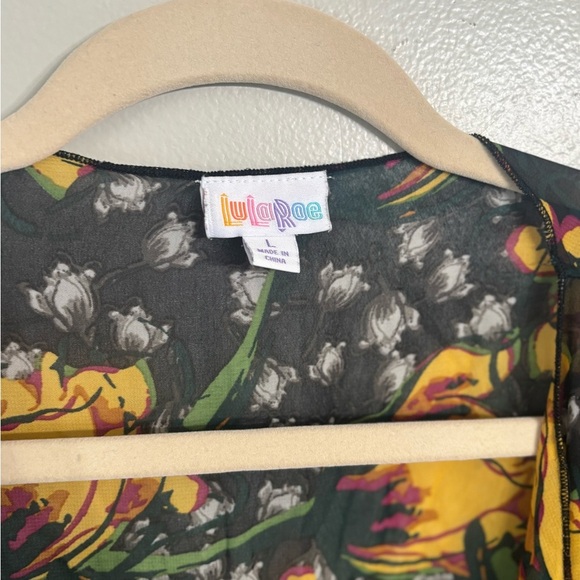 LuLaRoe Fringe Trim Cover Up Kimono Coastal - Picture 5 of 7